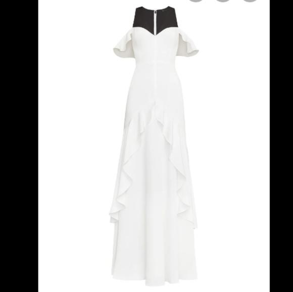 BCBGMAXAZARIA GOWN Maxi Dress White Black - Picture 5 of 8